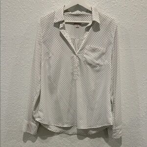Merona White and Black Polka Dot Shirt